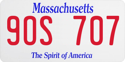 MA license plate 9OS707