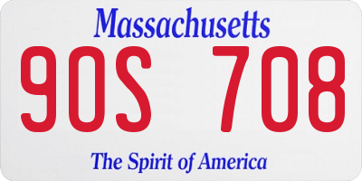 MA license plate 9OS708