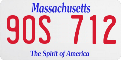 MA license plate 9OS712