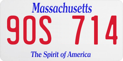 MA license plate 9OS714