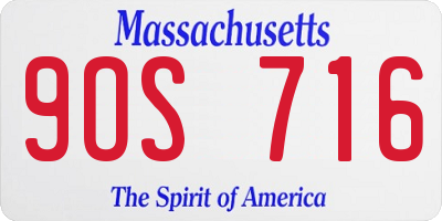 MA license plate 9OS716
