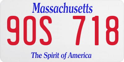 MA license plate 9OS718