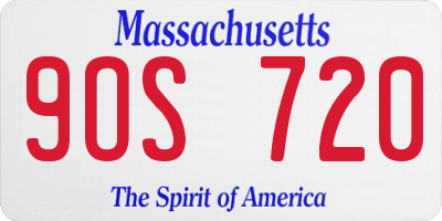 MA license plate 9OS720