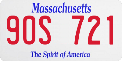 MA license plate 9OS721