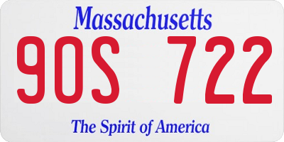 MA license plate 9OS722