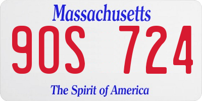 MA license plate 9OS724