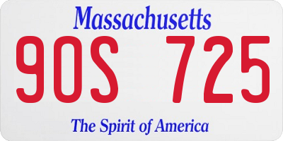MA license plate 9OS725