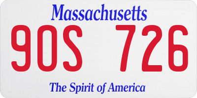MA license plate 9OS726