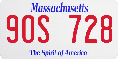 MA license plate 9OS728