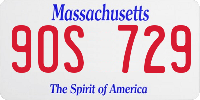 MA license plate 9OS729