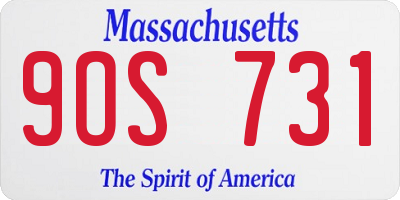 MA license plate 9OS731