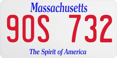 MA license plate 9OS732