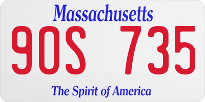 MA license plate 9OS735