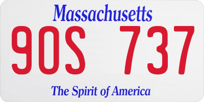 MA license plate 9OS737