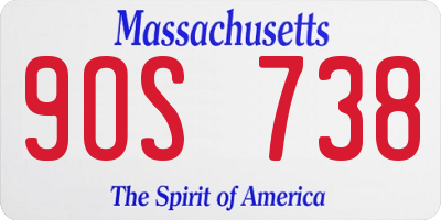 MA license plate 9OS738