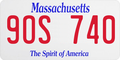 MA license plate 9OS740