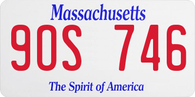 MA license plate 9OS746