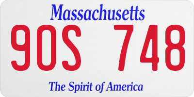 MA license plate 9OS748