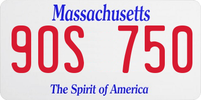 MA license plate 9OS750