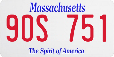 MA license plate 9OS751