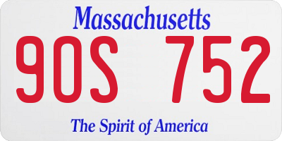MA license plate 9OS752