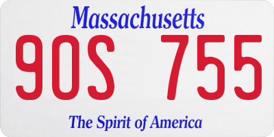 MA license plate 9OS755