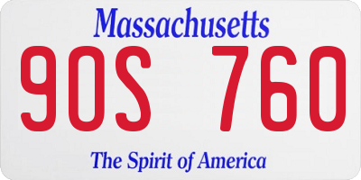 MA license plate 9OS760