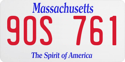 MA license plate 9OS761