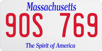 MA license plate 9OS769