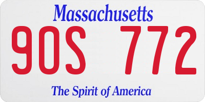 MA license plate 9OS772
