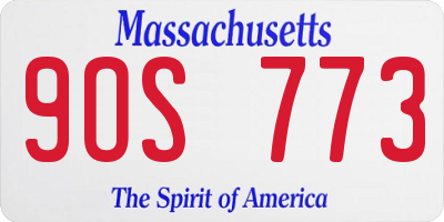 MA license plate 9OS773