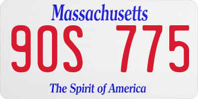 MA license plate 9OS775