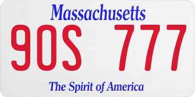 MA license plate 9OS777