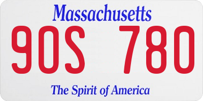 MA license plate 9OS780