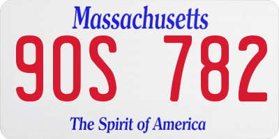 MA license plate 9OS782