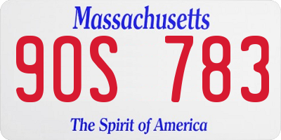 MA license plate 9OS783