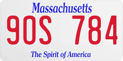 MA license plate 9OS784