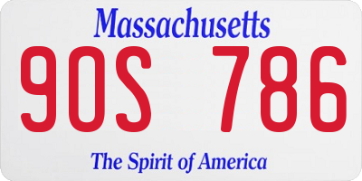 MA license plate 9OS786