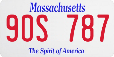 MA license plate 9OS787