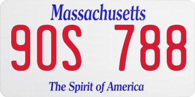 MA license plate 9OS788
