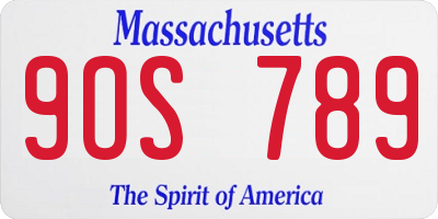 MA license plate 9OS789