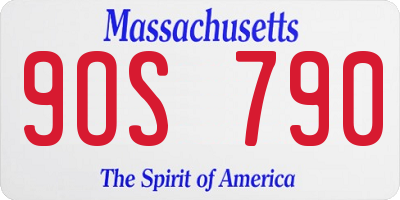 MA license plate 9OS790