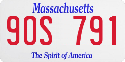 MA license plate 9OS791