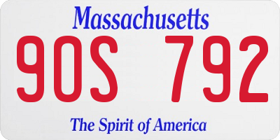 MA license plate 9OS792