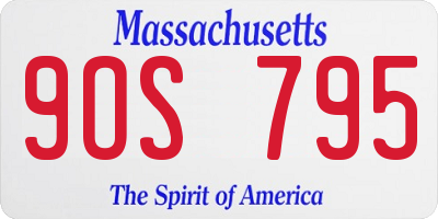 MA license plate 9OS795