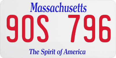 MA license plate 9OS796