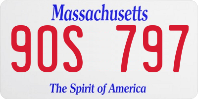MA license plate 9OS797