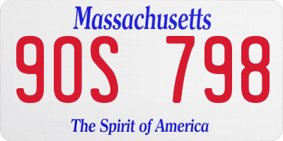 MA license plate 9OS798