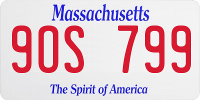 MA license plate 9OS799