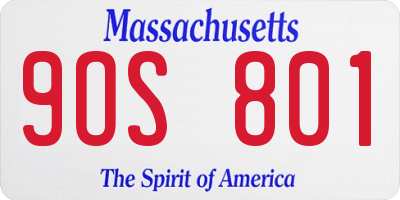 MA license plate 9OS801